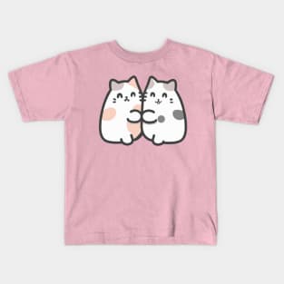 cute cartoon cat couple valentine Kids T-Shirt